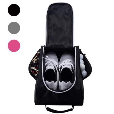 China Golf Sports Amazon Hot Sale Travel Golf Boston Bag Durable Portable Zippered Custom Golf Shoes Bag With Shoe Compartment for sale