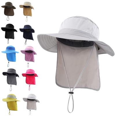 China Golf Sports High Quality Custom Bucket Hats Unisex UV Protection Hat With Neck Cover Customer Logo Bucket Hat for sale