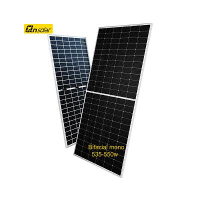 China Rooftop Photovoltaic Modules Half Cut 540w 550w Efficient Bifacial Solar Panels for sale