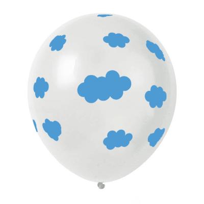 China Latex latex balloon | 100pcs 12Inch 2.8g Sky Blue Clouds Printing Rubber Balloons Theme Birthday Wedding Party Decoration Supplies for sale