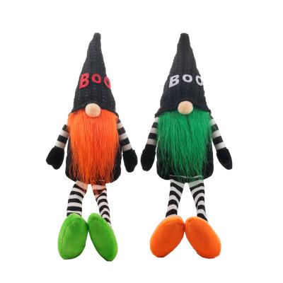 China Minimalist Gnome Plush | Faceless Halloween Decoration Long Legs Doll Black Coat Witch Hat Table Decoration Halloween Table Decoration Gift for sale