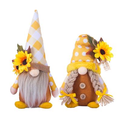 China Sunflower couples Rudolph doll harvest festival gnome autumn men and women Rudolph doll decoration doll new ornaments props supplies for sale