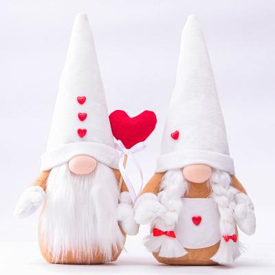 China Fabric Gnome Plush | Valentine's Day Decoration Red Love Rudolph Doll Elf Home Window Atmosphere No Face Props for sale