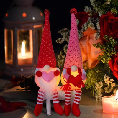 China Fabric Gnome Plush | 2pcs Valentine's Day Decoration Glow Faceless Rudolph Doll Elf Home Window Atmosphere Decoration Props for sale