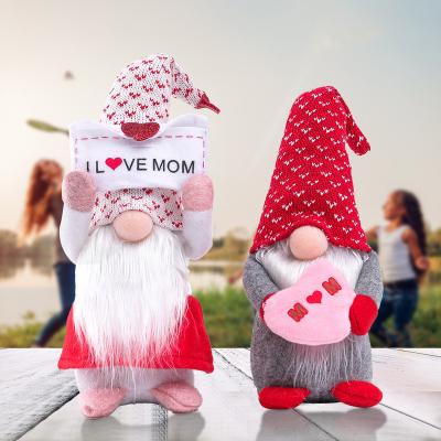 China Fabric Gnome Plush | 2pcs Mother's Day Printed LOGO Mother's Day Envelope Top Hat Rudolph Faceless Doll Photo Props for sale