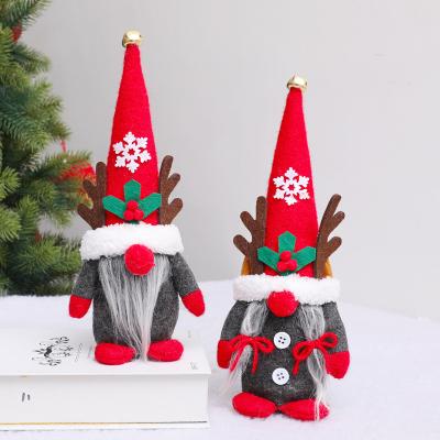 China Glowing Fabric Gnome Plush | Christmas Rudolph Snowflake Men Red Antlers and Women Dolls Photo Props Christmas Decorations for sale