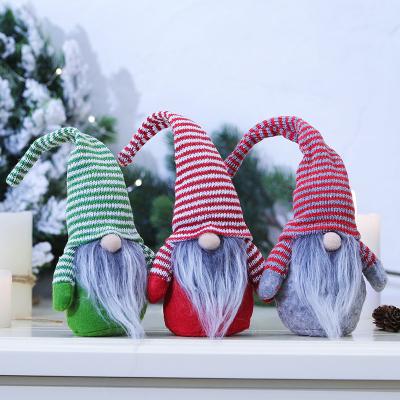 China Fabric Gnome Plush | Rudolf Faceless Doll Elf Striped Hotel Mall Window Decoration Christmas Decorations Hat Decoration 3pcs for sale