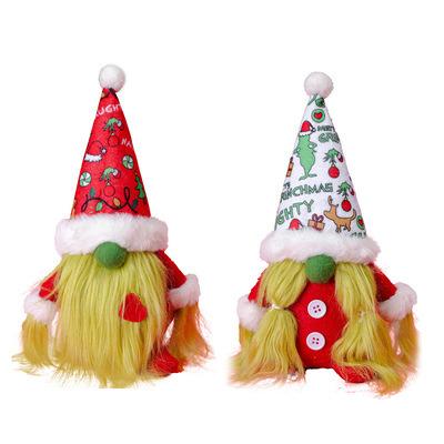 China Christamas Home Decor Gnome Plush | Christmas Decoration Green Doll Christmas Thief Green Hair Monster Cloth Decoration Props Children's Gifts for sale