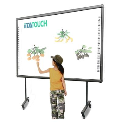 China Interactive touch board for school best selling 120 IR conference /classroom/ mobile smart stand touch interactive whiteboard with projector for education for sale