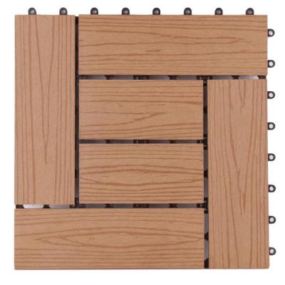 China 2021 new environmental friendly DIY teak deck 300X300mm composite decking tiles on sale for sale