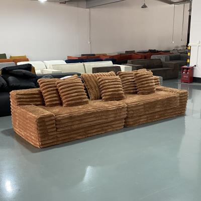 China Cozy Modern 3-Seat Velvet Sofa for Effortless Style and Comfort for sale