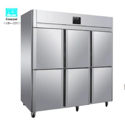 China Vertical Single-temperature RAWEN ICFZD Stainless Steel 6-Door Freezer Freezer Fridge Upright Fridge Cold Kitchen for sale