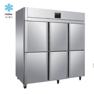 China Supplying Static Cooling Upright Freezer and Single-temperature Refrigeration Equipment 6 Doors Commercial Kitchen Refrigerator RAWEN ICFZD for sale