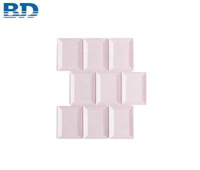 China Modern Hot Sale Brick Pink 3D Glass Mosaic Tile for sale