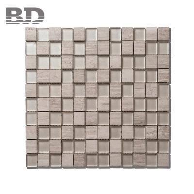 China Wall Decoration New Hot Selling Natural Polished Glass Marble Tile Mosaic for sale