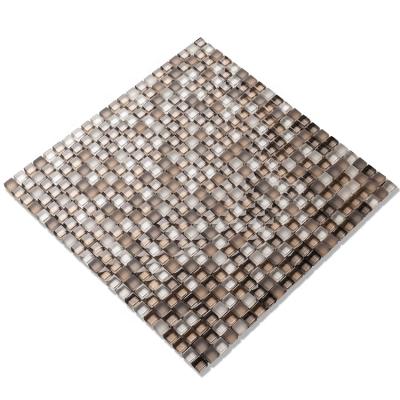 China Parquet Mini Square 1x1 Mosaic Cladding Glass Mosaic Slab for sale