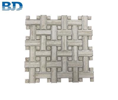 China Modern Marble Mix Wall Room Bath Mosaic Glass Tile for sale