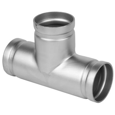 China Fluted Pipeline 304 Stainless Steel Tee Pipe Fittings for sale