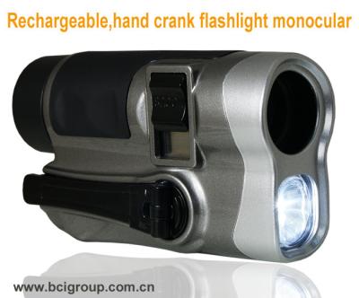 China Portable Lighting Rechargeable,hand crank flashlight monocular Mobile Phone Chargers for sale