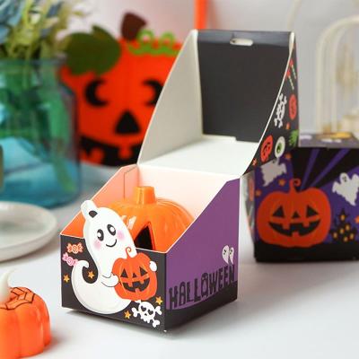 China Recyclable Transparent Halloween Children's Black Cat Pumpkin Cartoon Jar Candy Jar Halloween Gift Candy Box for sale