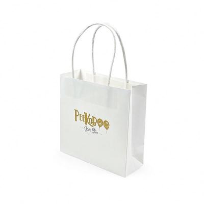 China Custom Logo Print Shopping Paper Bag Crate Clothing Apparel Shoe Packaging Gift Cheap Washable Paper Bag for sale