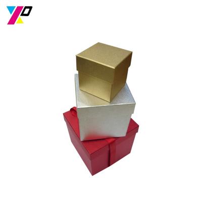 China Recyclable Hot Selling Wedding Christmas Party Storage Gift Small Luxury Custom Rigid Paper Colored Paper Box for sale