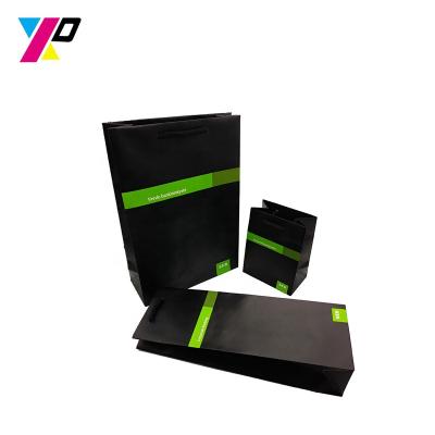 China OEM Recyclable Black Custom Printed Luxury Logo Gift Paper Bag With Cotton Rope Handle For Dress Up Toys for sale