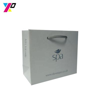 China Recyclable exquisite custom made recycled paper bag white paper bag with lgo printed cheap paper for sale