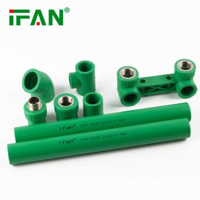 China Water Supply IFAN Factory Green Color PN25 100% Raw Material PPR Pipe 20mm Hot Cold Water Supply PPR Plastic Pipes for sale