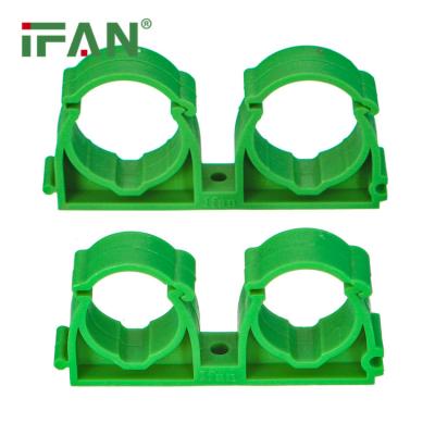 China Anti-corrosion IFAN Korea Hyosung Raw Materials PPR Fittings 20-32mm Double Pipe Clip PPR Plastic Fittings for sale