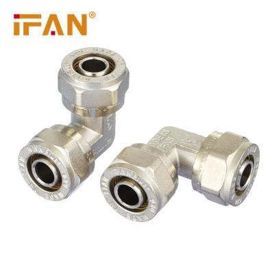 China Anti-corrosion IFANPlus Brass Compression Fittings Plumbing 16-20mm Equal Elbow PEX Brass Pipe Fittings for sale