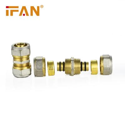 China Anti-corrosion IFAN Custom PEX Pipe Fittings 16-25mm Thread Socket PEX Brass Compression Fittings for sale