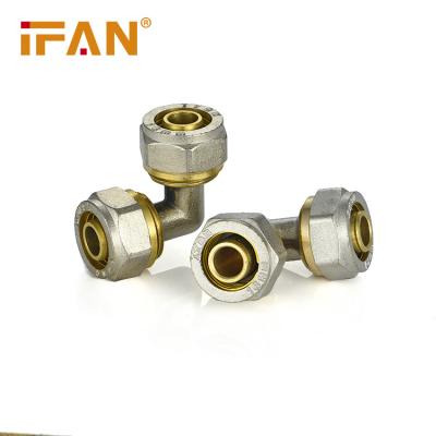 China Anti-corrosion IFAN Supplier PEX Pipe Fittings 16-25mm Male And Female Thread Elbow PEX Brass Compression Fitting for sale