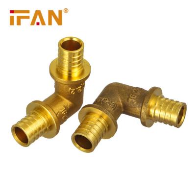 China Anti-corrosion IFAN CW617 PEX Plumbing Fittings 16-32mm Elbow PEX Brass Slide Fittings For PEX Pipe for sale