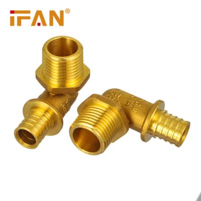 China Anti-corrosion IFAN Plumbing Fittings PEX 16-25mm Thread Male Elbow CW617 PEX Sliding Fittings for sale