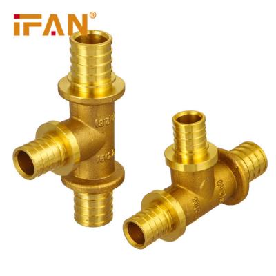 China Anti-corrosion IFAN Custom OEM PEX Al PEX Pipe Fittings CW617 Tee Brass PEX Sliding Fittings for sale