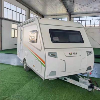 China Transport factory direct sale cost effective 4 person caravan trailer towing Motorhome RV ASJ-380 camper trailer towing offroad caravan for sale