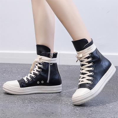 China 2022 Custom Logo Designer Fashion Shoes Durable Dropshipping Women's Luxury Color Leather Chunky Sneakers Ladies Ankle Boot for sale