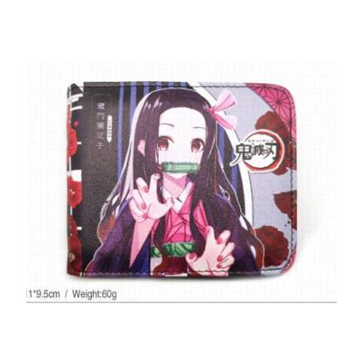 China Waterproof 75 Styles Demon Slayer: Kimetsu No Yaiba SPY FAMILY Push PU Purse Anime Short Folding Wallet Cartoon Jujutsu Cosplay Wallet for sale