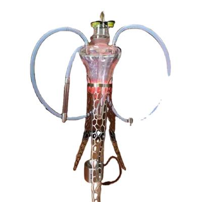 China Premium Refillable Hose Hookah Set Portable Hookah Kit Thickened Glass Vase Base With Charcoal Tongs Ashtray for sale