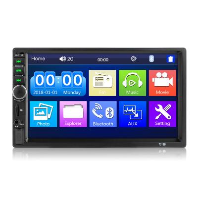 China Universal Din 7018B Dual 7 Inch Car Multimedia Mp5 Player BT USB FM Radio Mirror Link For AUX Buttons. IOS&Android Auto RGB Touch Screen for sale