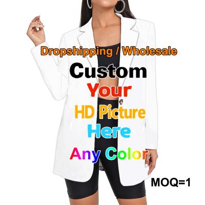 China Anti-wrinkle women's blazer customs office ladies 3D sublimation printing blazers ladies high quality women for sale