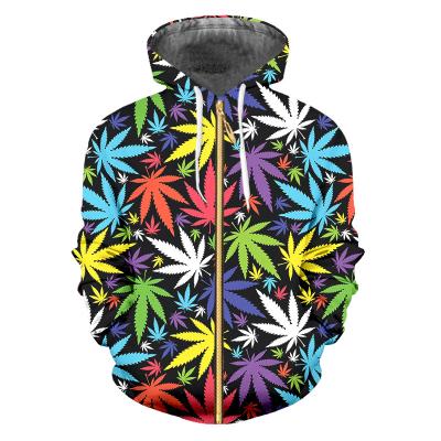 China Wholesale Custom Anti-wrinkle men's polyester digital printing oversized zipper up hoodies for men wholesale for sale