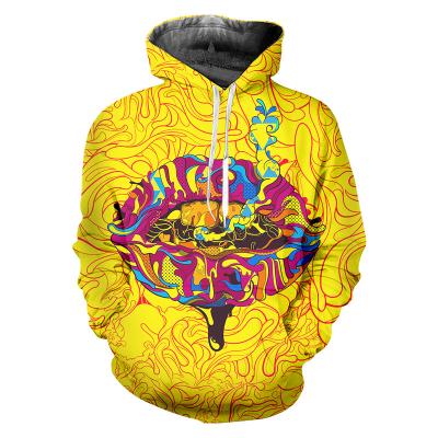 China Anti-wrinkle OEM men plus size 3D print pullover streetwear hip hop fashion high quality sublimation hoodies for sale