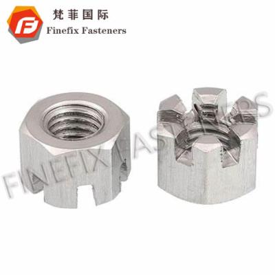 China High Quality Heavy Industry Carbon Steel DIN935 M33 M24 Hex Slotted Nuts Flange Hex Castle Nut for sale