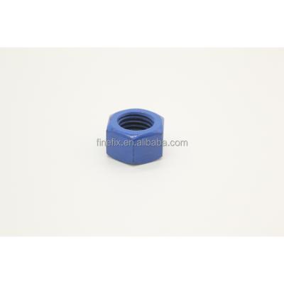 China Heavy Industry Factory Price High Quality Hardware Tools Piece Fastening Blue Hex Nut for sale