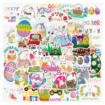 China Waterproof+Eco-friendly 50pcs Easter Party Waterproof Vinyl Die Cut Decorative Stickers For Car Motorcycle Bicycle Luggage Sticker for sale