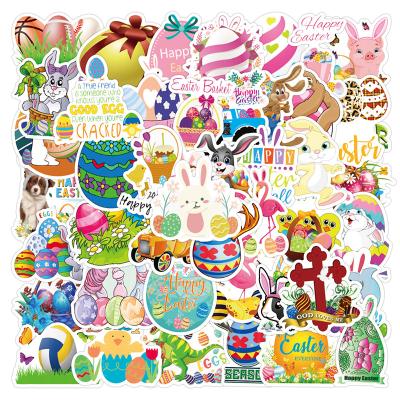 China Waterproof+Eco-friendly 50pcs Easter Party Waterproof Vinyl Die Cut Decorative Stickers For Car Motorcycle Bicycle Luggage Sticker for sale