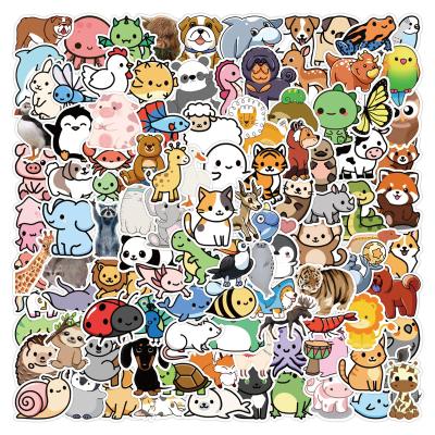 China 200pcs High Quality Waterproof+Eco-friendly Cartoon Animal Design DIY Die Cut Self Adhesive Paper Sticker For Kids for sale