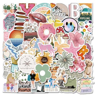 China 50pcs High Quality Waterproof+Eco-friendly Cartoon DIY Design Die Cut Self Adhesive Paper Sticker For Kids for sale